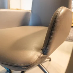 Riva1920 Stuhlsets|6er-Set Stühle Materia Soft Leder Cristal mit Drehgestell