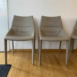 Molteni & C Stuhlsets|4er-Set Stühle OSE1 Nubukleder Beige