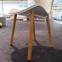 B&B Italia Stuhlsets|2er-Set Stühle Papilio Shell SH2I Holz Schale Weiß 0116B Stoff EBE Bastfarben 2429102