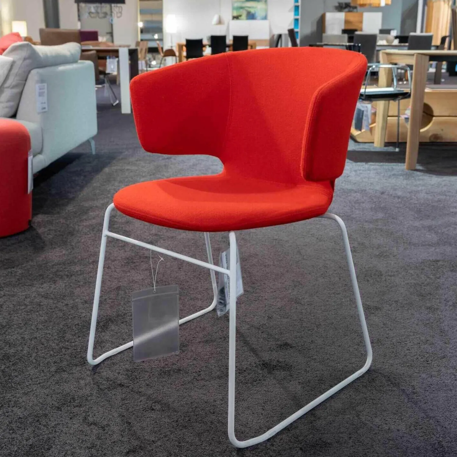 Alias Stuhlsets|2er-Set Stühle Taormina Bezug B Weiss Tonus Rot 130/A019 KN10 Kufengestell Stahl Lackierter