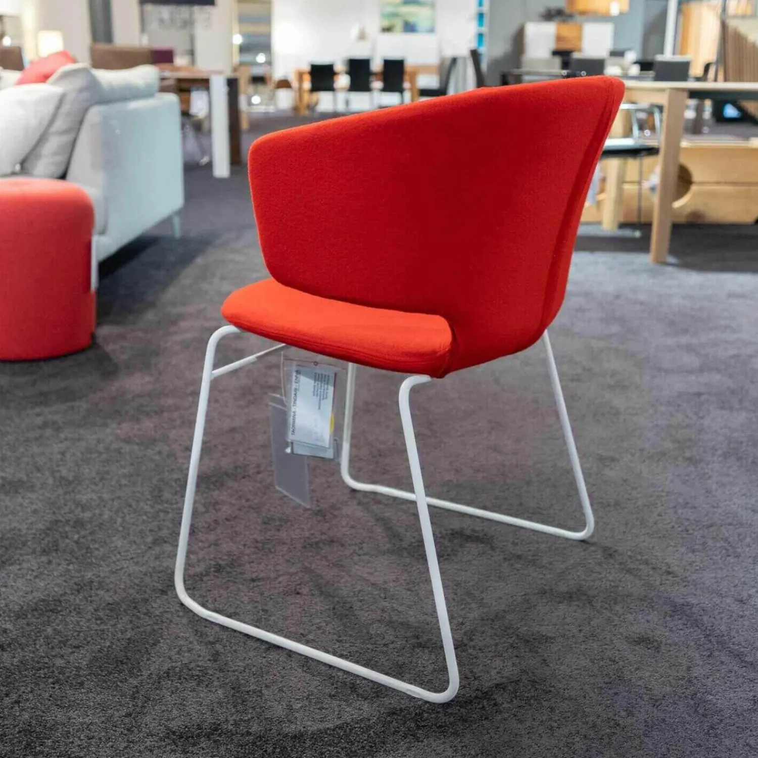 Alias Stuhlsets|2er-Set Stühle Taormina Bezug B Weiss Tonus Rot 130/A019 KN10 Kufengestell Stahl Lackierter