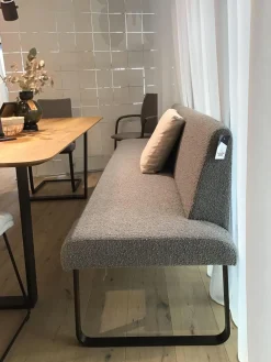 Tonon Stuhlsets|5er-Set Stühle Und Bank Swing Light Stoff Privileg 3 Und 4 Grau Beige Gestell Stahl Braun Brüniert