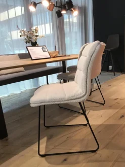 Tonon Stuhlsets|5er-Set Stühle Und Bank Swing Light Stoff Privileg 3 Und 4 Grau Beige Gestell Stahl Braun Brüniert