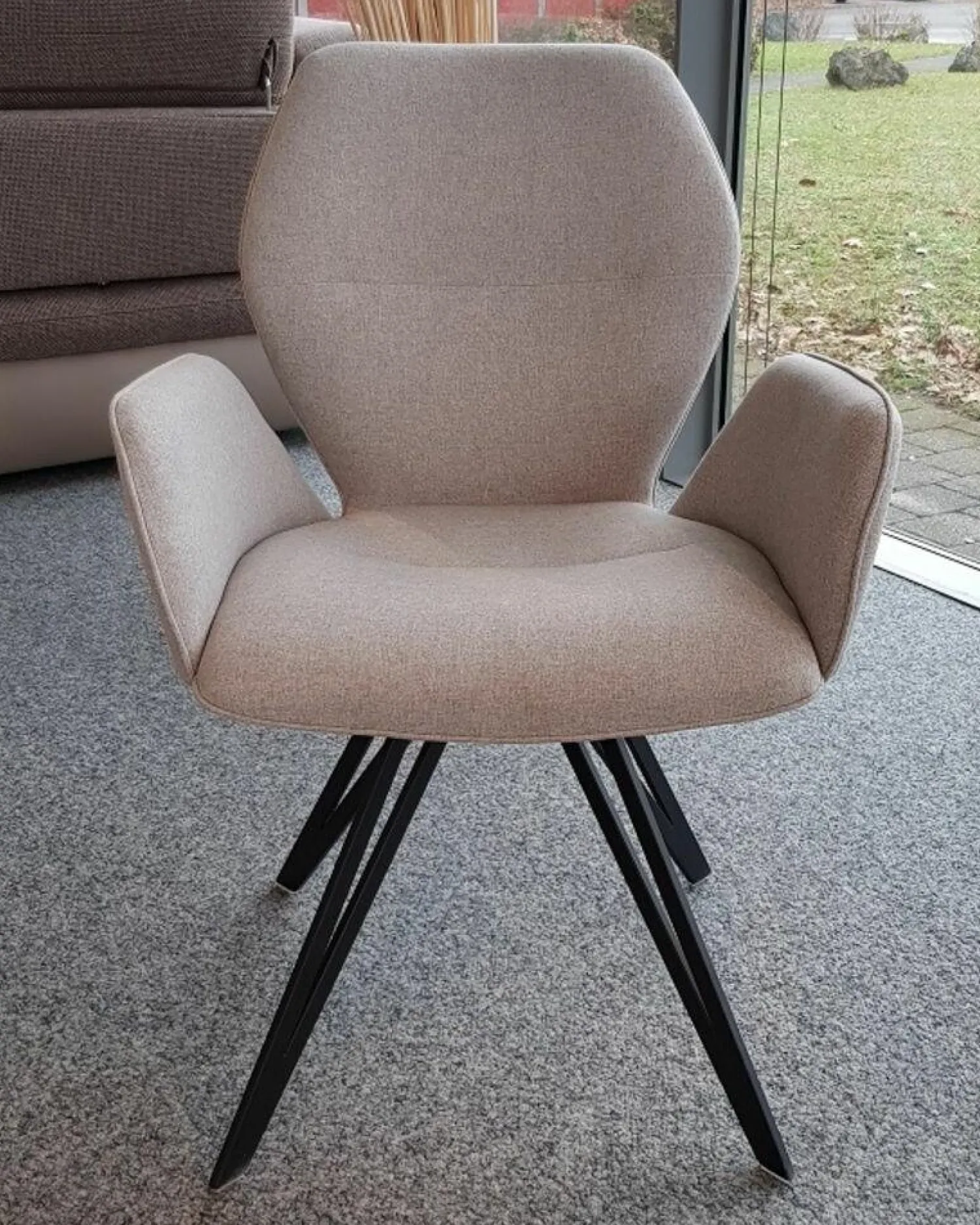 Niehoff Stuhlsets|6er-Set Stuhl 013319 Merlot Stoff Venice Silver Grau Blau Gestell Eisen Schwarz