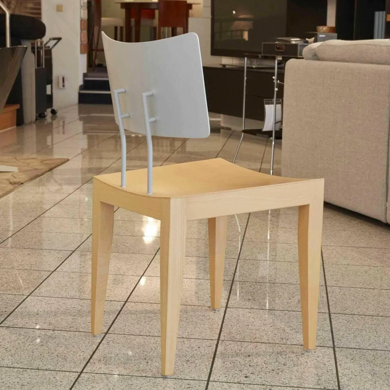 Tonon Stuhlsets|4er-Set Stuhl 711-25 Sitz Sperrholz Buche Rücken Edelstahl