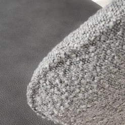 KFF Stuhlsets|2er-Set Stuhl Alvaro Nordic Rücken Bezug Stoff Ascot Graphite Sitz Leder Sauvage Anthrazit Gestell Struktur Schwarz