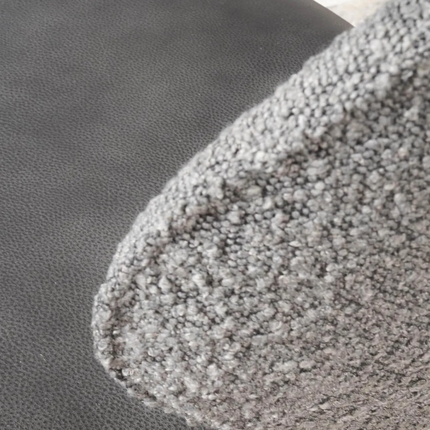 KFF Stuhlsets|2er-Set Stuhl Alvaro Nordic Rücken Bezug Stoff Ascot Graphite Sitz Leder Sauvage Anthrazit Gestell Struktur Schwarz