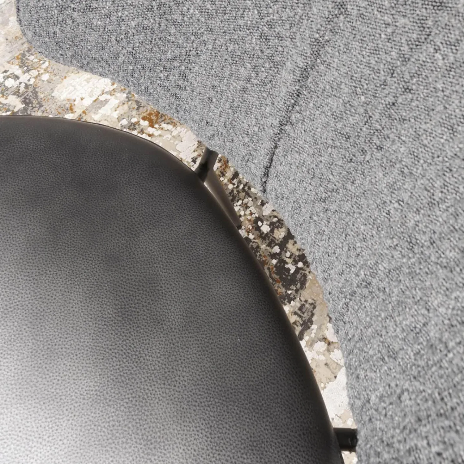 KFF Stuhlsets|2er-Set Stuhl Alvaro Nordic Rücken Bezug Stoff Ascot Graphite Sitz Leder Sauvage Anthrazit Gestell Struktur Schwarz