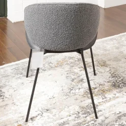 KFF Stuhlsets|2er-Set Stuhl Alvaro Nordic Rücken Bezug Stoff Ascot Graphite Sitz Leder Sauvage Anthrazit Gestell Struktur Schwarz