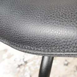 KFF Stuhlsets|2er-Set Stuhl Alvaro Nordic Rücken Bezug Stoff Ascot Graphite Sitz Leder Sauvage Anthrazit Gestell Struktur Schwarz