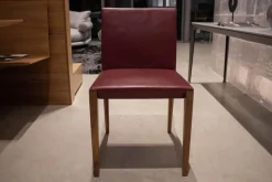 Walter Knoll Stuhlsets|4er-Set Stuhl Andoo Bezug Leder Dunkelrot Gestell Nussbaum