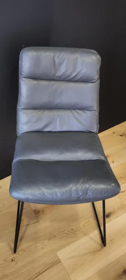 KFF Stuhlsets|2er-Set Stuhl Arva 1512 OA2 Leder Sauvage 4 8102 Anthrazit Rundrohrgestell M02 Struktur Schwarz