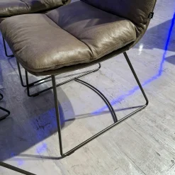 KFF Stuhlsets|6er-Set Stuhl Arva Leder Rawhide Braun Gestell Metall Makadamia Braun