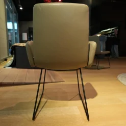 KFF Stuhlsets|2er-Set Stuhl Arva Light Leder Sauvage Schlammgrau 8103 Drahtkufengestell Struktur Schwarz