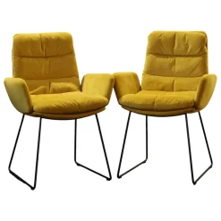 KFF Stuhlsets|2er-Set Stuhl Arva Stoff Seven Ocre 23 Gelb Gestell Metall Schwarz