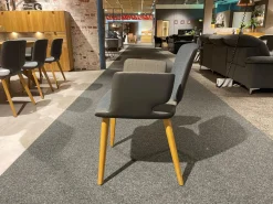 Team 7 Stuhlsets|2er-Set Stuhl Aye ALSF MA R Vorne Stoff Canva Hinten Leder 2407 70272 Schwarz Braun Gestell Eiche Naturöl