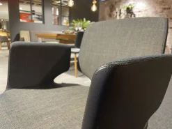 Team 7 Stuhlsets|2er-Set Stuhl Aye ALSF MA R Vorne Stoff Canva Hinten Leder 2407 70272 Schwarz Braun Gestell Eiche Naturöl