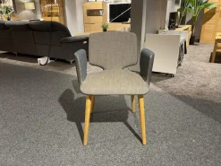 Team 7 Stuhlsets|2er-Set Stuhl Aye ALSF MA R Vorne Stoff Canva Hinten Leder 2407 70272 Schwarz Braun Gestell Eiche Naturöl