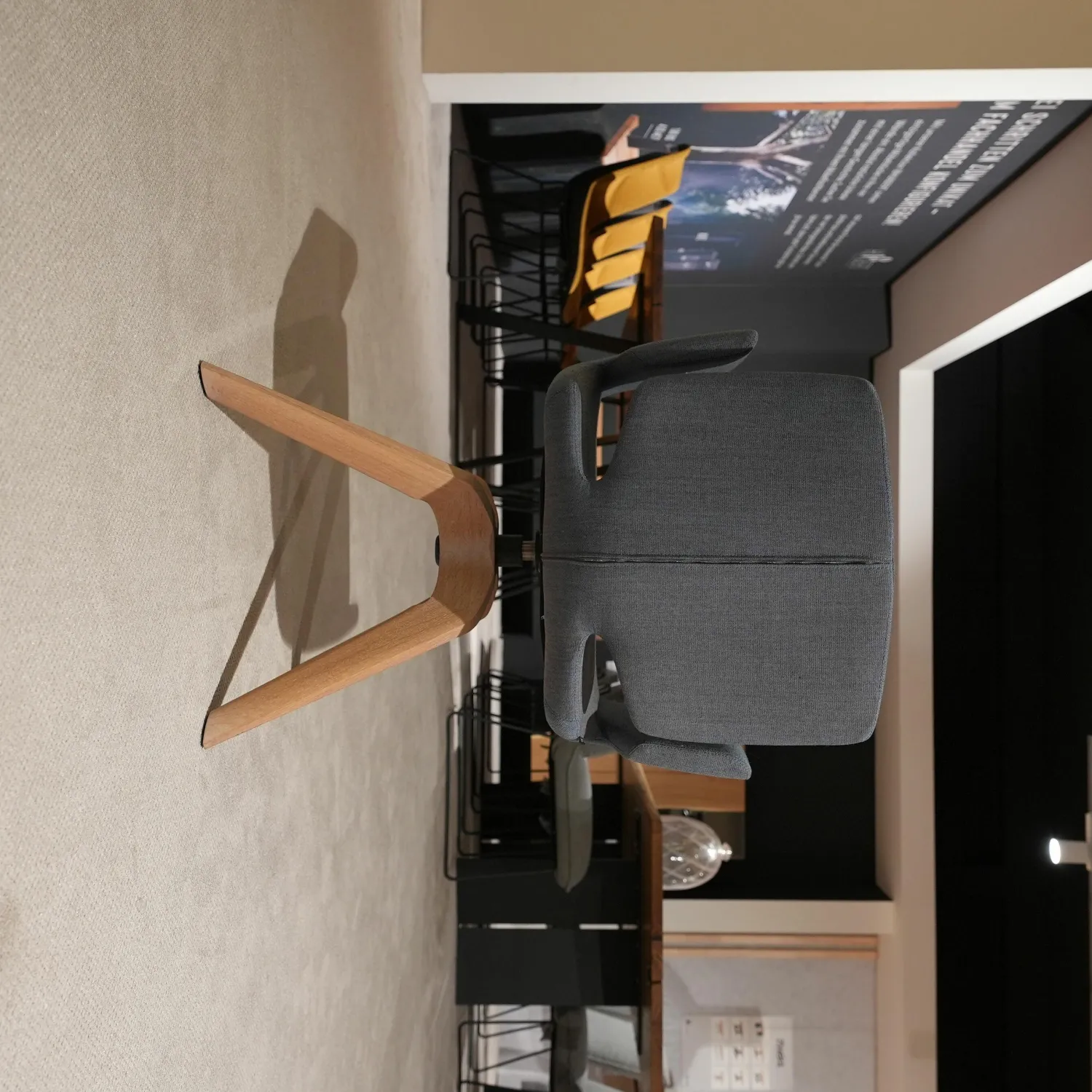 Team 7 Stuhlsets|2er-Set Stuhl Aye Asdma Stoff Canvas Hellblau Füße Eiche Weißöl Drehgestell