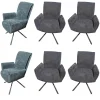 MCA Furniture Stuhlsets|6er-Set Stuhl Boulder Stoff Anthrazit Oliv Gestell Schwarz Drehbar