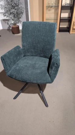 MCA Furniture Stuhlsets|6er-Set Stuhl Boulder Stoff Anthrazit Oliv Gestell Schwarz Drehbar