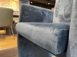 Bacher Stuhlsets|2er-Set Stuhl Brandon A Stoff Royalblue Blau Rahmen Lack Matt Schwarz Mit Doppelrollen Schwarz