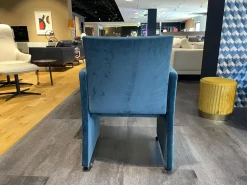 Bacher Stuhlsets|2er-Set Stuhl Brandon A Stoff Royalblue Blau Rahmen Lack Matt Schwarz Mit Doppelrollen Schwarz