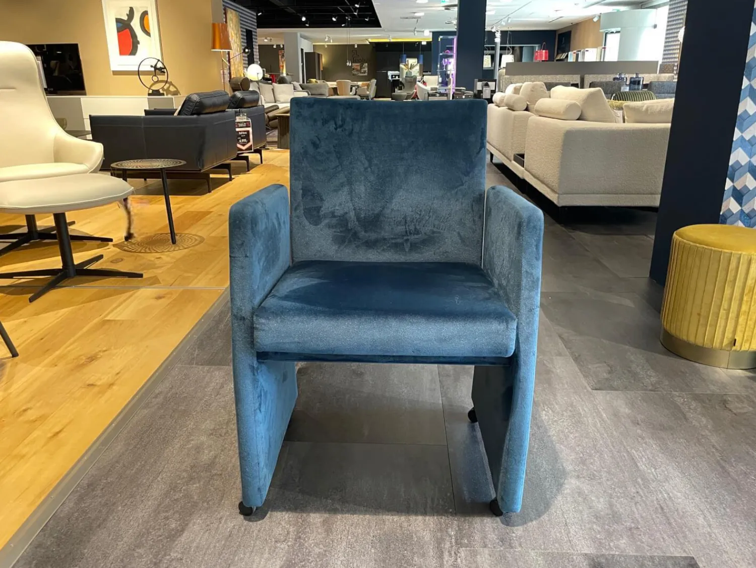 Bacher Stuhlsets|2er-Set Stuhl Brandon A Stoff Royalblue Blau Rahmen Lack Matt Schwarz Mit Doppelrollen Schwarz