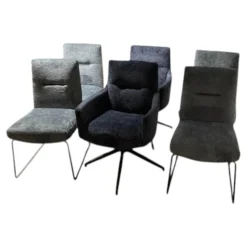 Natura Stuhlsets|6er-Set Stuhl Calgary Stoff Fusion Niagara 158 & Indigo 90 Blau