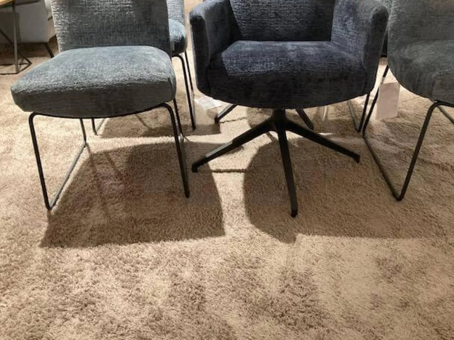 Natura Stuhlsets|6er-Set Stuhl Calgary Stoff Fusion Niagara 158 & Indigo 90 Blau