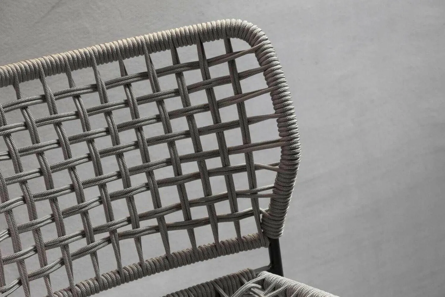 Tonon Stuhlsets|2er-Set Stuhl Corda Chair Handgeflochtene Sitzfläche Stoff Kevlar Hellgrau