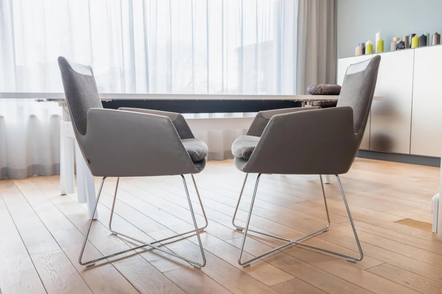 COR Stuhlsets|2er-Set Stuhl dia Leder 172 Trüffel Grau 9081