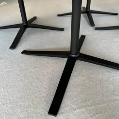 Hülsta Stuhlsets|6er-Set Stuhl D 27 Leder Nubuk Touch 5617 Schwarz Drehgestell Metall Schwarz Pulverbeschichtet