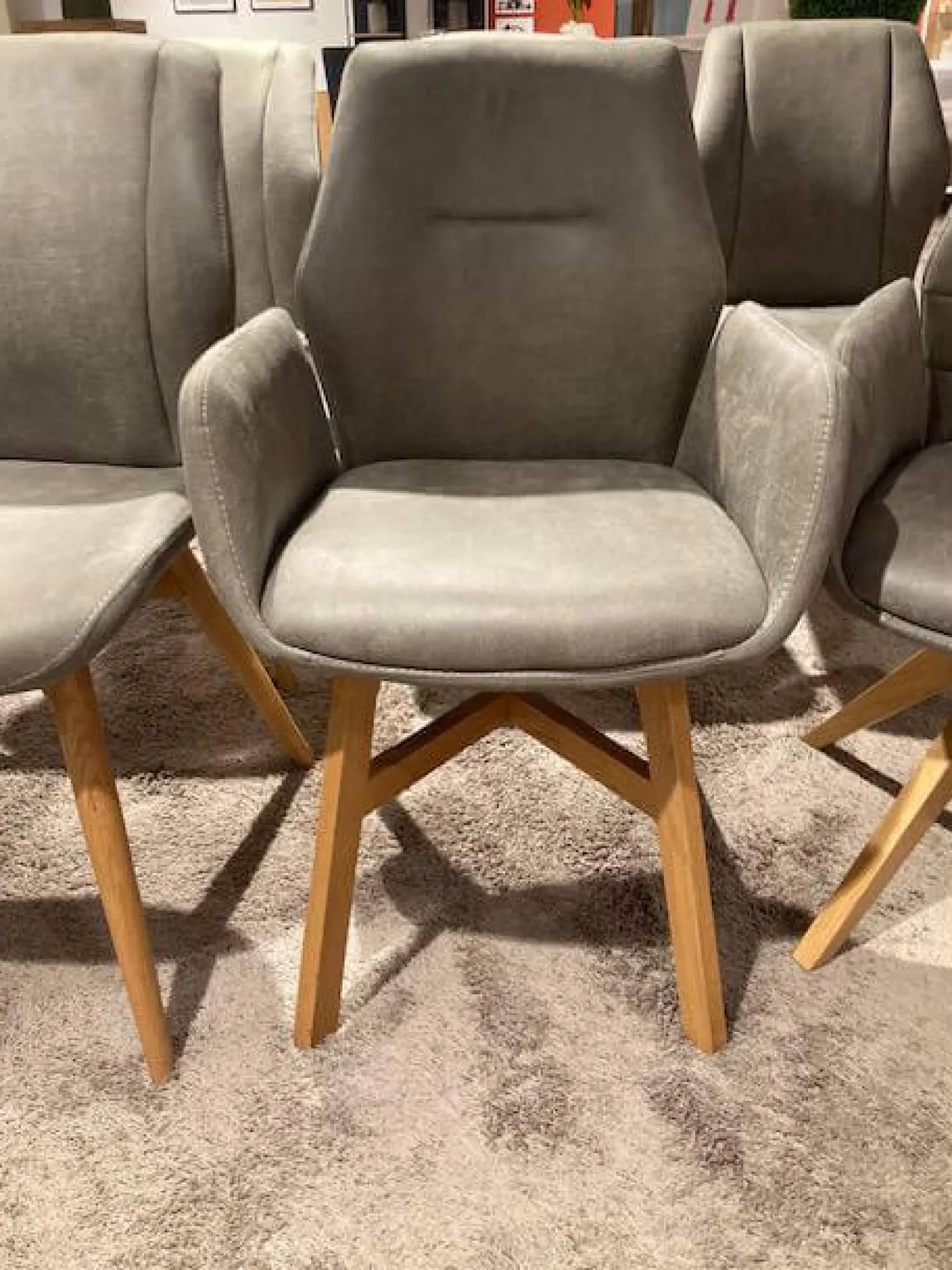 Natura Stuhlsets|8er-Set Stuhl Dalyan Stoff Chicago Grau