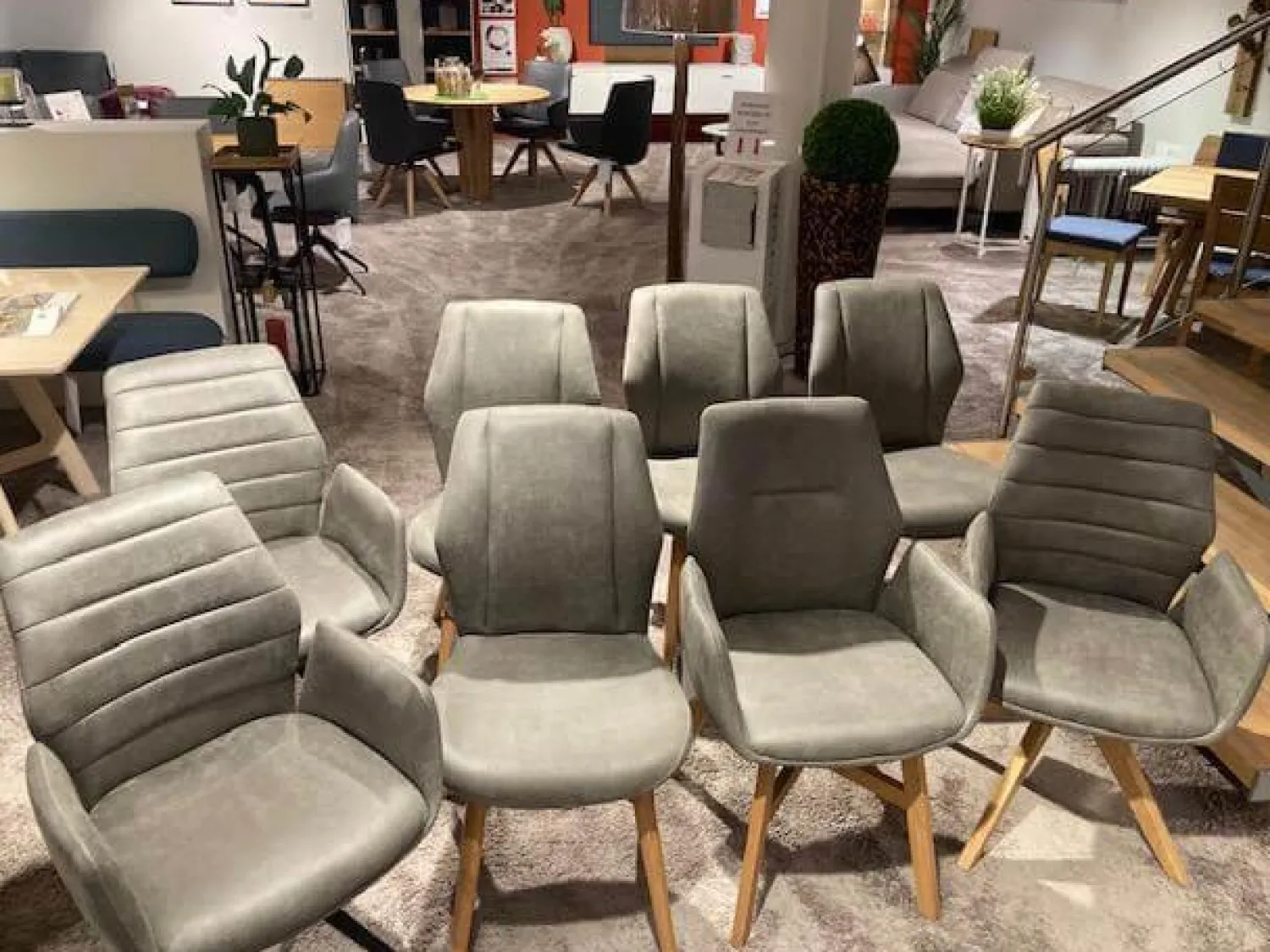 Natura Stuhlsets|8er-Set Stuhl Dalyan Stoff Chicago Grau