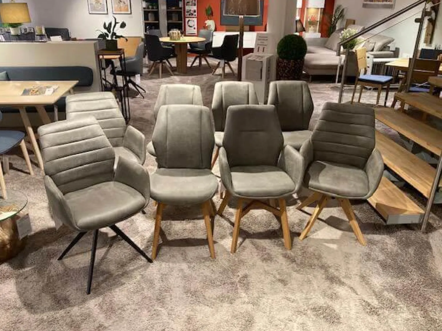 Natura Stuhlsets|8er-Set Stuhl Dalyan Stoff Chicago Grau