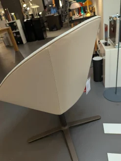 Draenert Stuhlsets|6er-Set Stuhl Dan Innen Stoff Heris Leder Außen Kreuzfuß-Drehgestell Dunkelbronze