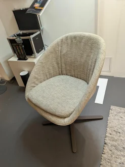 Draenert Stuhlsets|6er-Set Stuhl Dan Innen Stoff Heris Leder Außen Kreuzfuß-Drehgestell Dunkelbronze