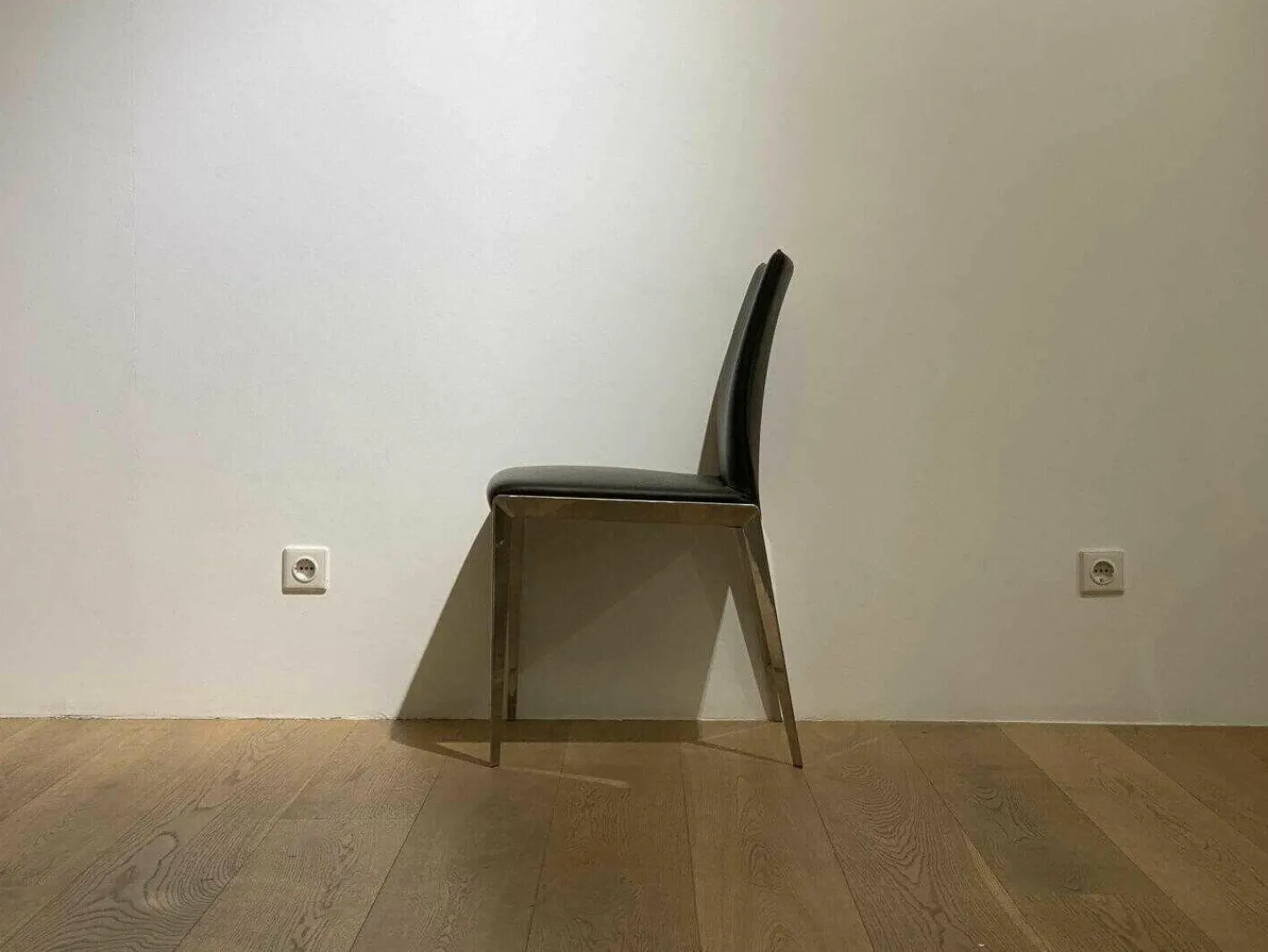 Molteni & C Stuhlsets|4er-Set Stuhl Dart Leder Braun Mocca Gestell Aluminiumdruckguss Hochglanz