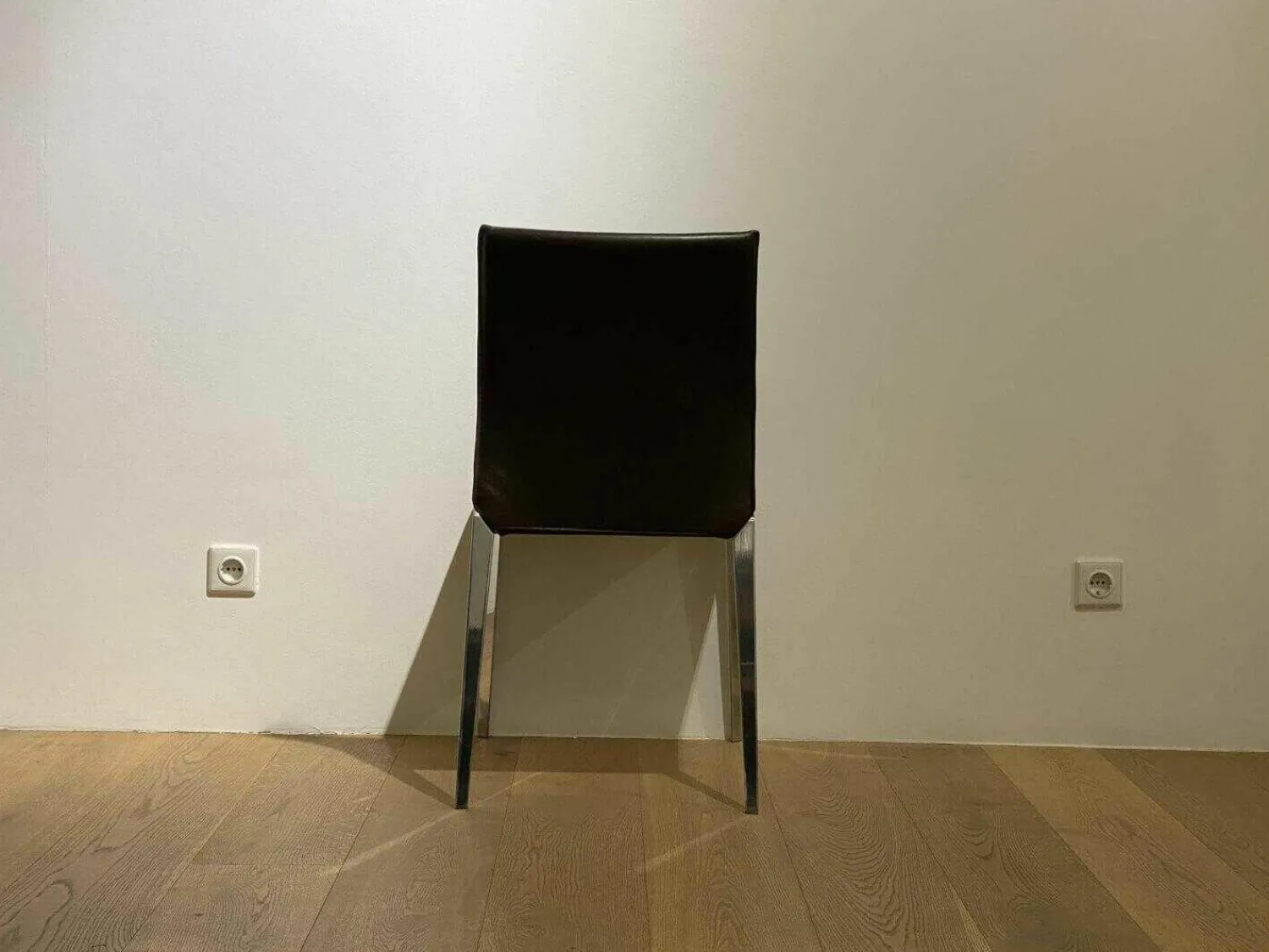 Molteni & C Stuhlsets|4er-Set Stuhl Dart Leder Braun Mocca Gestell Aluminiumdruckguss Hochglanz