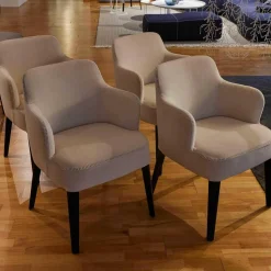 B&B Italia Stuhlsets|6er-Set Stuhl Febo Maxalto Apta Stoff Licata Natur Beine Eiche Schwarz