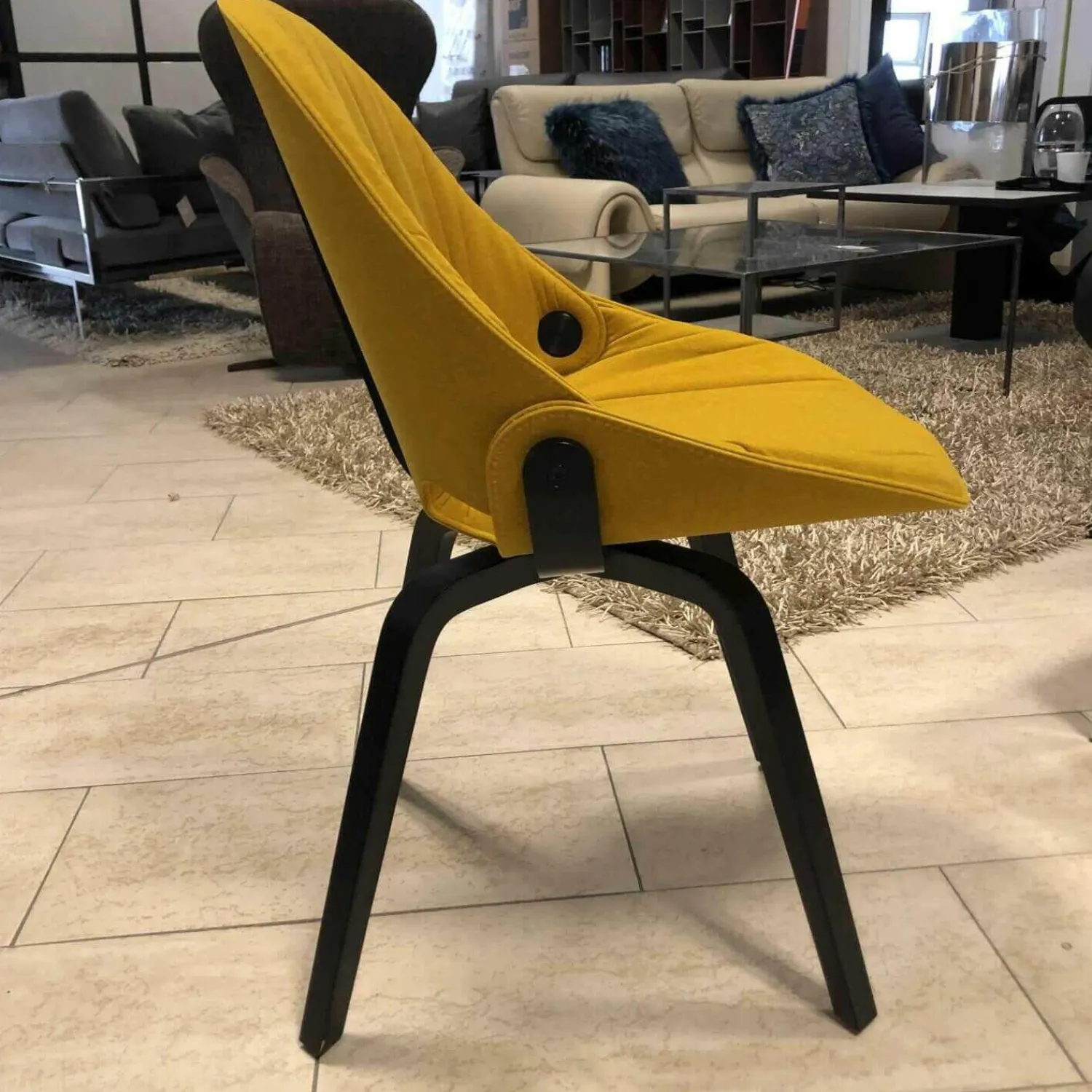 Tonon Stuhlsets|4er-Set Stuhl Flat 4NH Stoff Senf Holzfuß Esche Schwarz