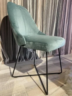 IP Design Stuhlsets|2er-Set Stuhl Flow Bezug Stoff Lennox 1-6847-082 Türkis Gestell Stahl Matt Schwarz