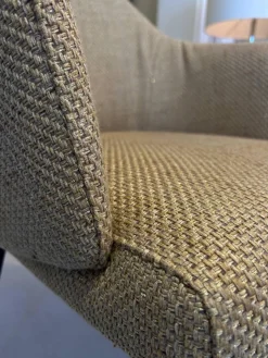 IP Design Stuhlsets|2er-Set Stuhl Flow Dining Stoff Dedar Lutetia Jute Dunkelbeige Drahtuntergestell Tiefschwarz