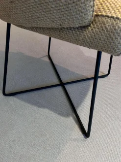 IP Design Stuhlsets|2er-Set Stuhl Flow Dining Stoff Dedar Lutetia Jute Dunkelbeige Drahtuntergestell Tiefschwarz