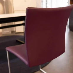 Draenert Stuhlsets|2er-Set Stuhl Freischwinger Nobile Swing Soft Leder Lila