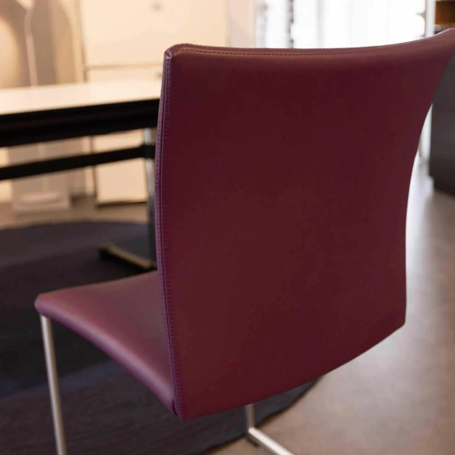 Draenert Stuhlsets|2er-Set Stuhl Freischwinger Nobile Swing Soft Leder Lila