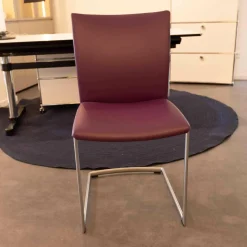 Draenert Stuhlsets|2er-Set Stuhl Freischwinger Nobile Swing Soft Leder Lila