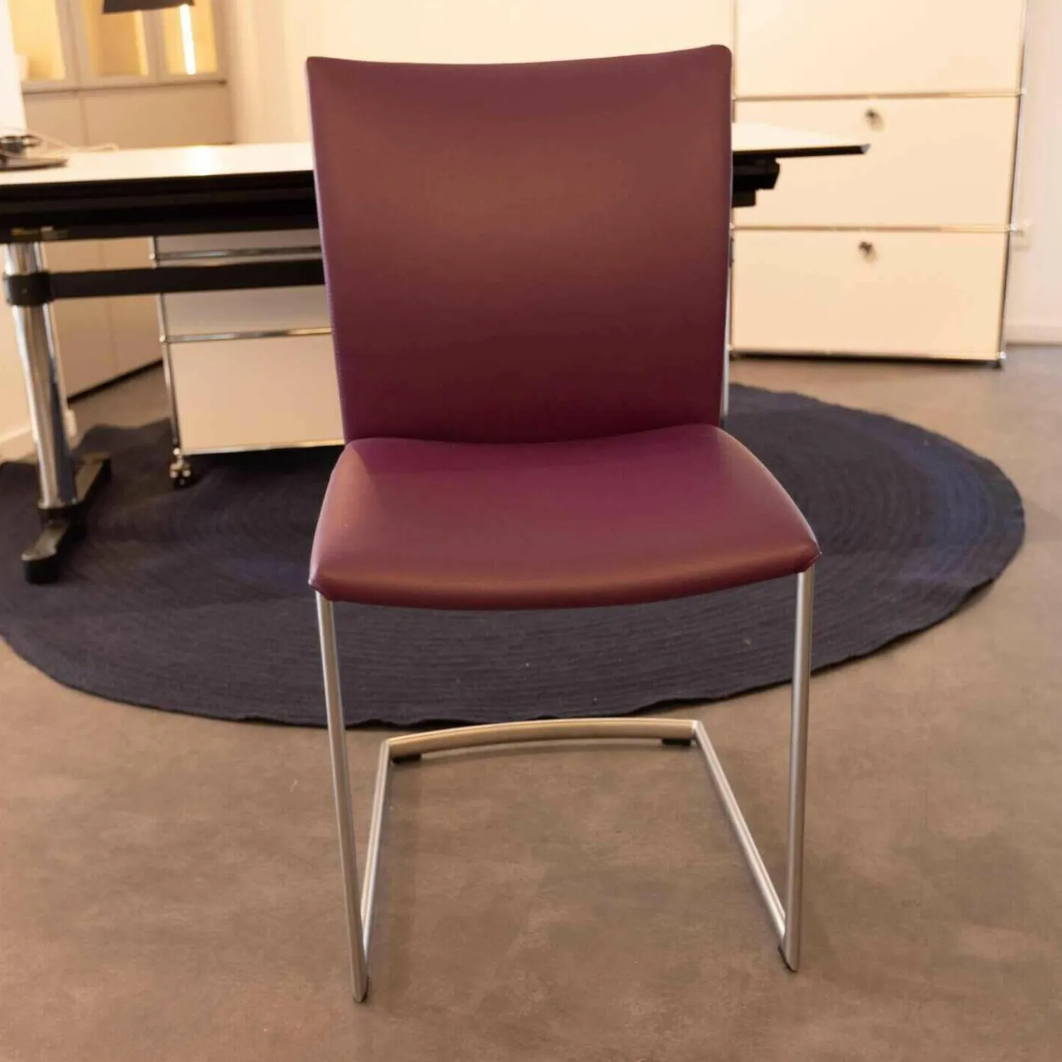 Draenert Stuhlsets|2er-Set Stuhl Freischwinger Nobile Swing Soft Leder Lila