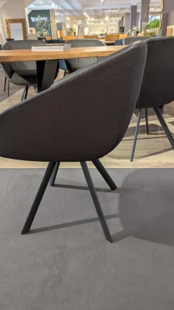 Wimmer Stuhlsets|6er-Set Stuhl 18hundert Leder Colorado 756 Anthrazit Gestell Schwarzgrau